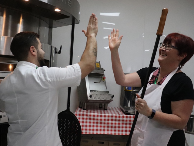 LLK’s Development Chef, Fabio and Right is Suzanne Robinson
KS4 Attainment & Achievement Co-ordinator from North Chadderton School
LLK’s Development Chef, Fabio and Right is Suzanne Robinson
KS4 Attainment & Achievement Co-ordinator from North Chadderton School