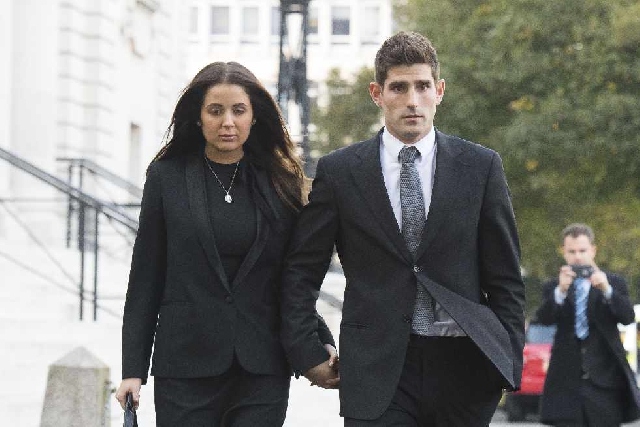 Ched Evans with his partner Natasha Massey during his retrial