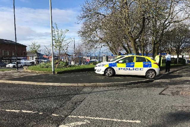 The scene on Barry Street