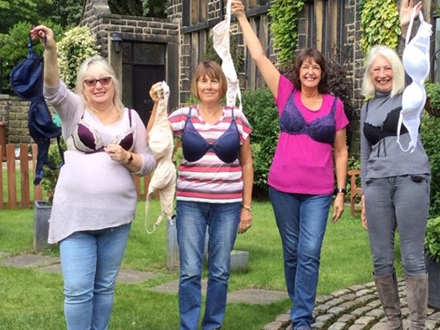 Janice Taylor, Cathy Wilde, Lesley Winrow and Pat Leeson of Saddleworth WI