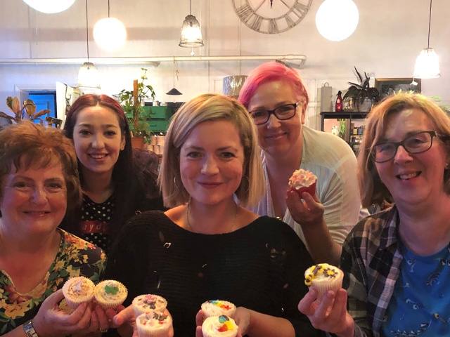 L-R Elaine Buckley, Sophie Hird, Charlie Edwards, Caroline Hird, Liz Headon. 