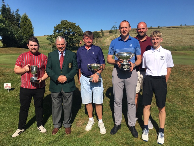 Trophy winners... Andy Harrison (Centenary Trophy), Mike McCafferty (Oldham captain), Mark Riley (District Champion) and Brierley Cup winning teammates Pete Buckley, Charlie Clough and Tom Reeves Trophy winners... Andy Harrison (Centenary Trophy), Mike McCafferty (Oldham captain), Mark Riley (District Champion) and Brierley Cup winning teammates Pete Buckley, Charlie Clough and Tom Reeves