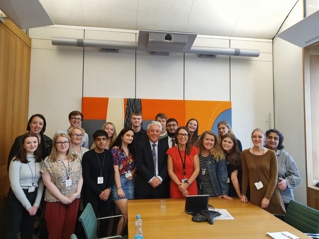 Debbie’s summer school participants with John Bercow - left to right - Eleonore, Caitlin, Jenna, Vicky, George, Aman, Aisling, Lisa, Tom, John, Archie, Zeshan, Debbie, Freya, Emily, Katie, Libby, Megan, Marzia. Debbie’s summer school participants with John Bercow - left to right - Eleonore, Caitlin, Jenna, Vicky, George, Aman, Aisling, Lisa, Tom, John, Archie, Zeshan, Debbie, Freya, Emily, Katie, Libby, Megan, Marzia.