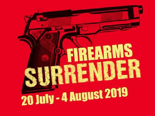 People can hand in their firearms without any questions being asked People can hand in their firearms without any questions being asked