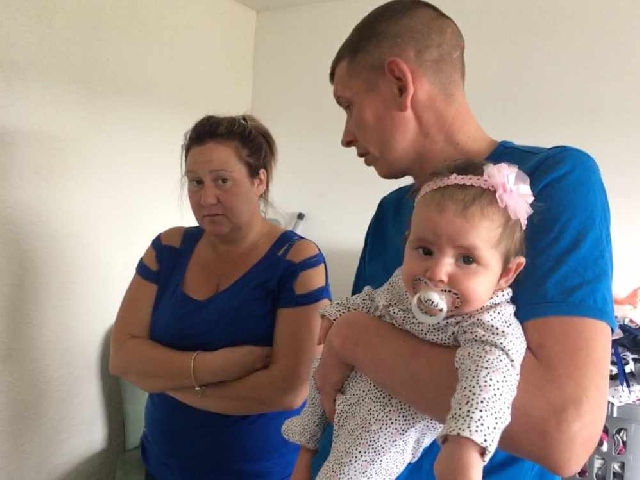 Danielle Sweeney with her partner and five-month old baby Danielle Sweeney with her partner and five-month old baby