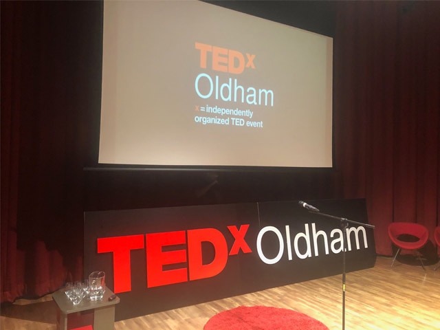 The TEDx talk at Oldham Library The TEDx talk at Oldham Library