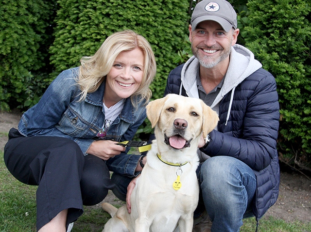 Jane and Rob are pictured with Millie