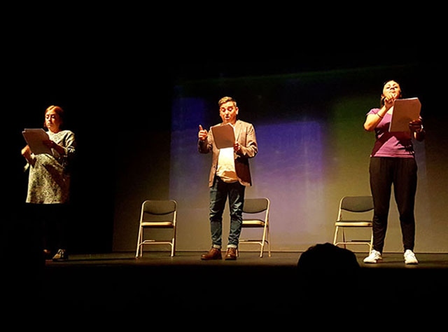 Both events were performed by a cast of professional actors: Isabel Ford, Richard J Fletcher and Perveen Hussain, and directed by Alyx Tole. Both events were performed by a cast of professional actors: Isabel Ford, Richard J Fletcher and Perveen Hussain, and directed by Alyx Tole.