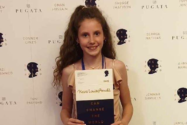 Keira-Louise Arnold with her award Keira-Louise Arnold with her award