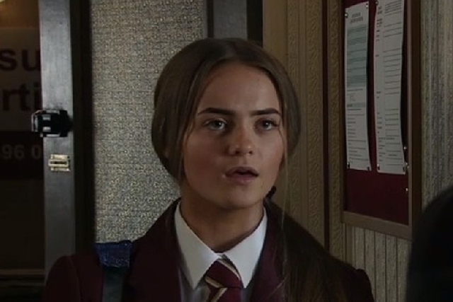 Millie Gibson on screen in Coronation Street Millie Gibson on screen in Coronation Street