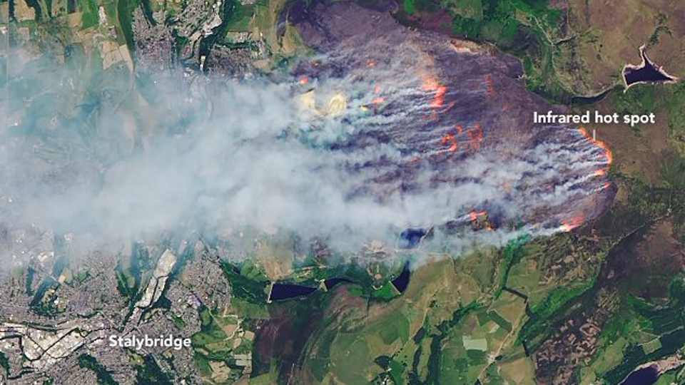 The fire on Saddleworth Moor in June 2018.