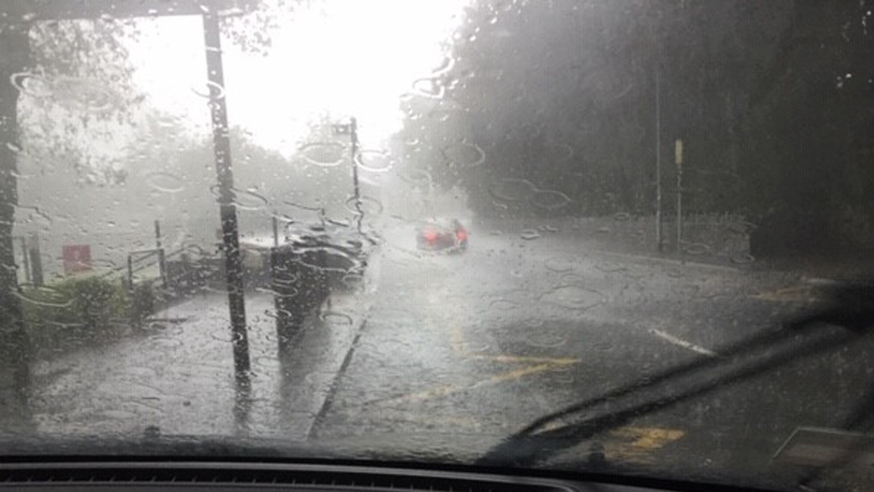 Torrential showers caused disruption today