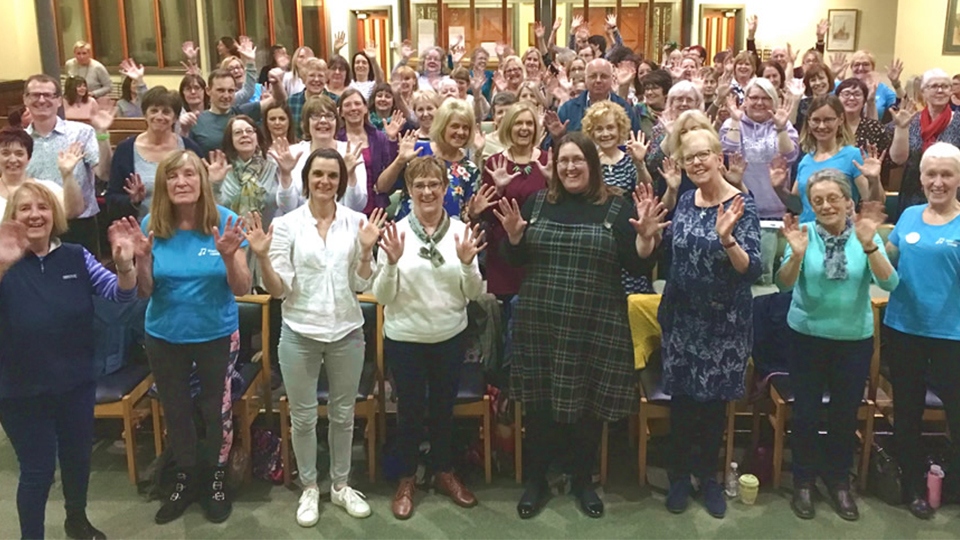 Gemma Cunliffe (centre) loved attending a Tuneless Choir in Nottingham. Gemma Cunliffe (centre) loved attending a Tuneless Choir in Nottingham.