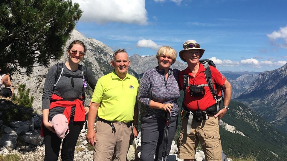 Francis House staff (from left) Rachel Astill, David Ireland, Gill Bevin with trustee Dr Andrew Taylor in Albania. 