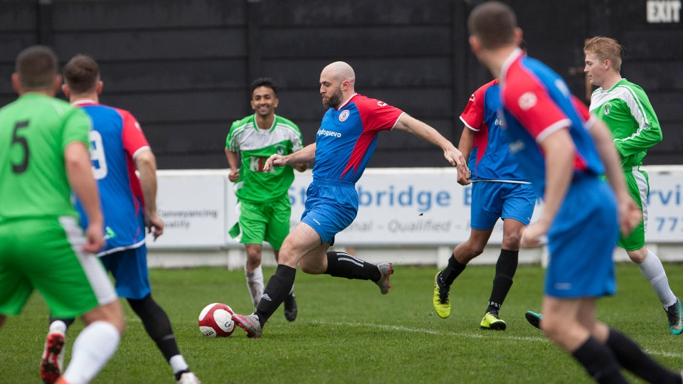 Players compete in last year's Emmaus Mossley vs GMP charity match Players compete in last year's Emmaus Mossley vs GMP charity match