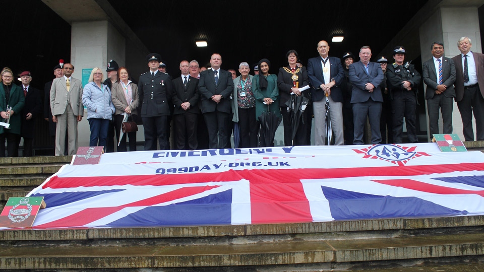 Mayor of Oldham and a range of representatives from blue light services 