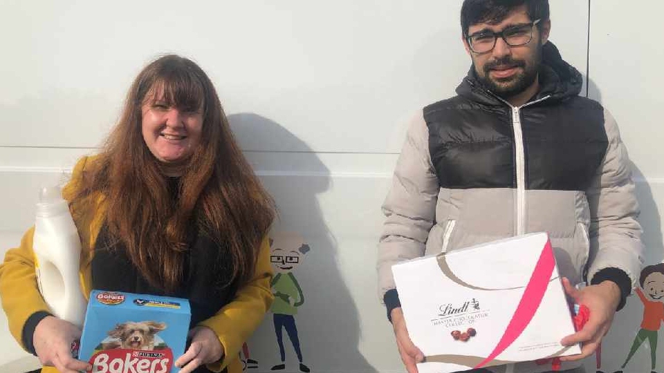 Customers Leighanne Read and Darius Robinson at FCHO's first jumble sale