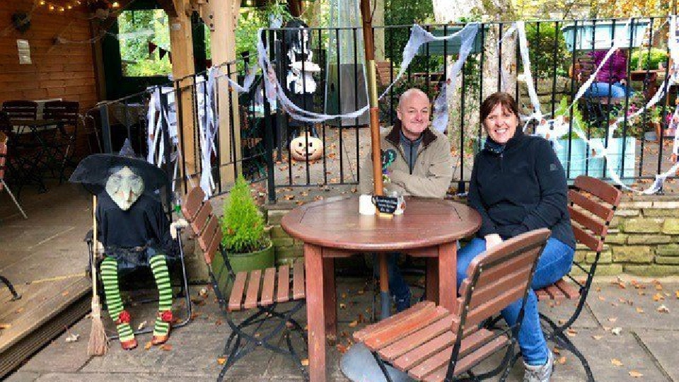 Mark and Gill Bradley at the Old Library Garden Cafe
