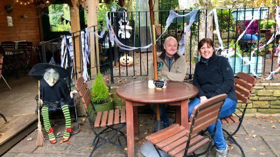 Mark and Gill Bradley at the Old Library Garden Cafe Mark and Gill Bradley at the Old Library Garden Cafe