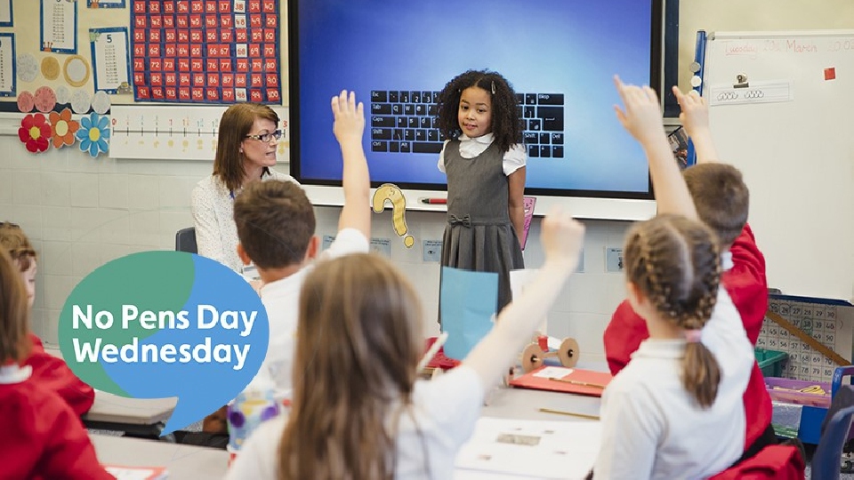 Families and schools are being encouraged to take part in No Pens Day Wednesday Families and schools are being encouraged to take part in No Pens Day Wednesday