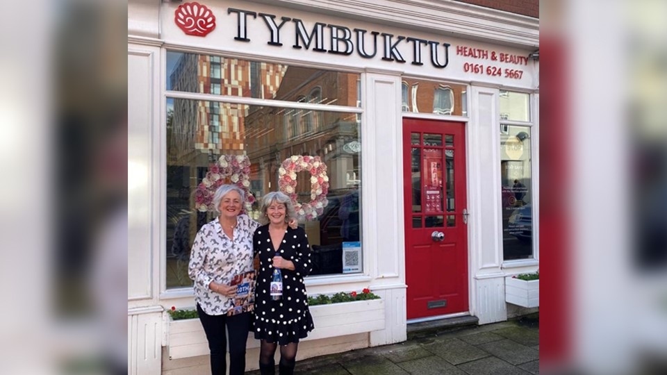 Gillian Holt and Karen Astles are pictured outside Tymbuktu in Oldham Gillian Holt and Karen Astles are pictured outside Tymbuktu in Oldham