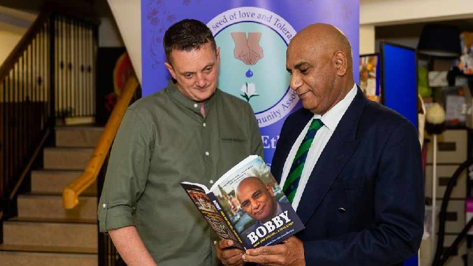 Cricket legend Bobby Rao and author Conor Sharkey with their new book 'India and Ireland...A Love Story'