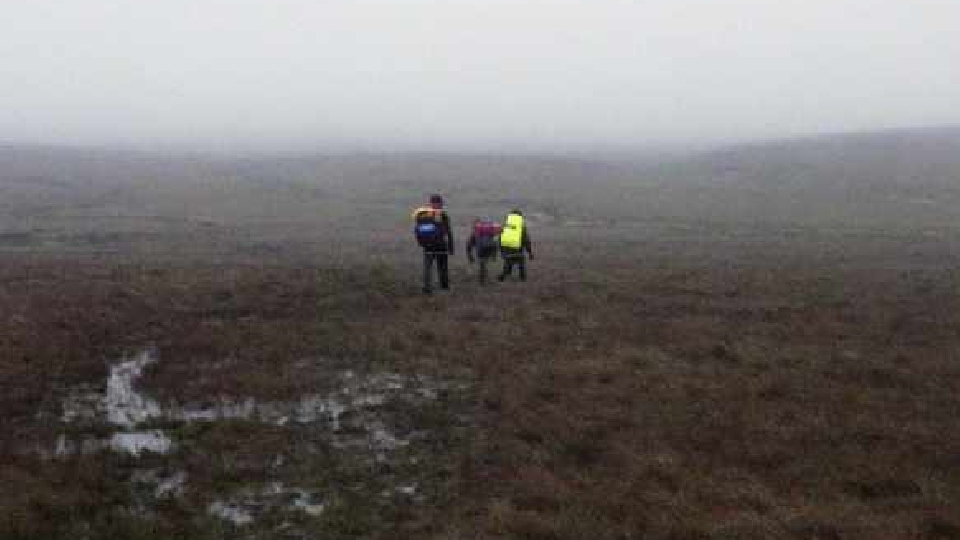 A scene from yesterday's dramatic mountain rescue operation