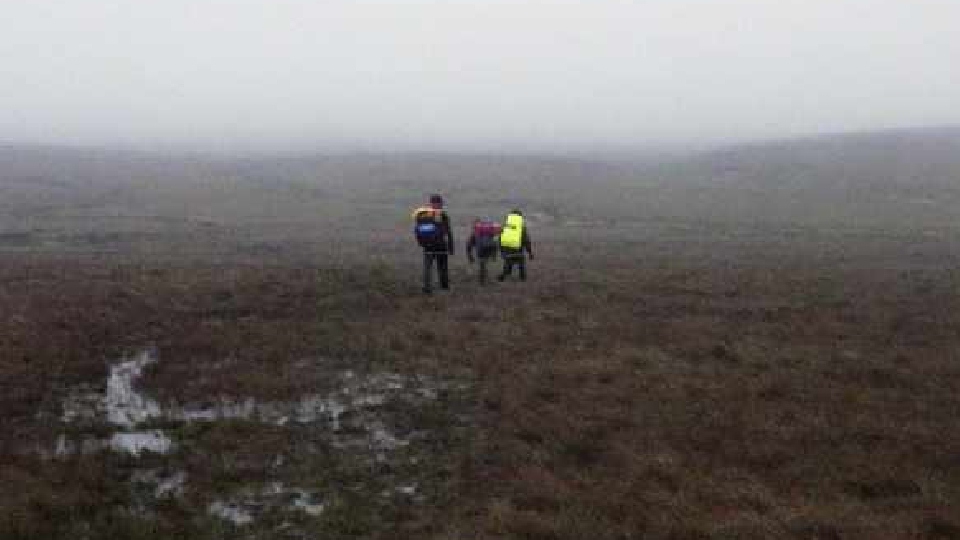 A scene from yesterday's dramatic mountain rescue operation A scene from yesterday's dramatic mountain rescue operation