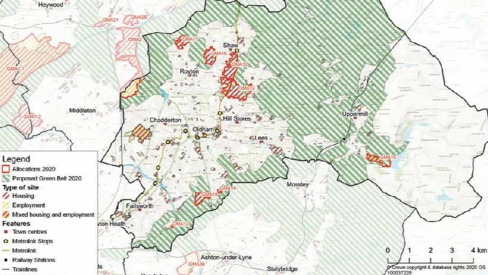 The latest plan for Oldham under the GMSF The latest plan for Oldham under the GMSF