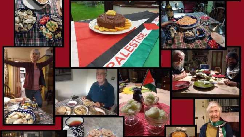 Supporters took part in a variety of ways in cooking and eating Palestinian food - either on their own, with their household, or with others virtually