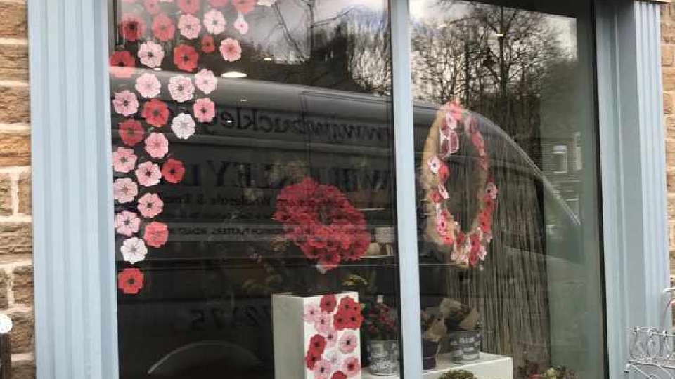 The window display at Eden Flowers.