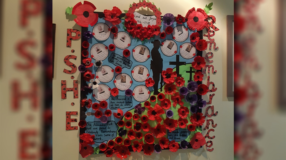 The school's poppy display