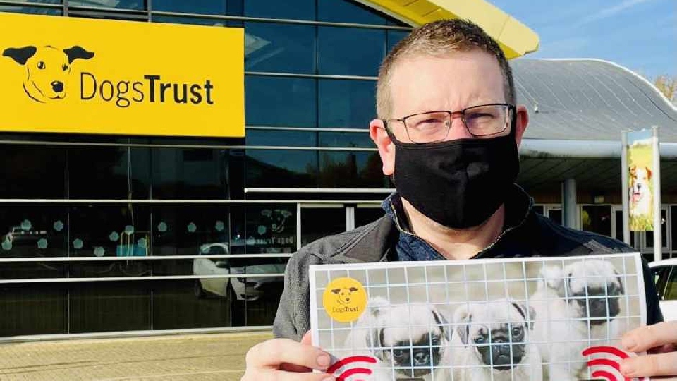 MP Andrew Gwynne is pictured at Dogs Trust Manchester signing up to the puppy smuggling taskforce MP Andrew Gwynne is pictured at Dogs Trust Manchester signing up to the puppy smuggling taskforce
