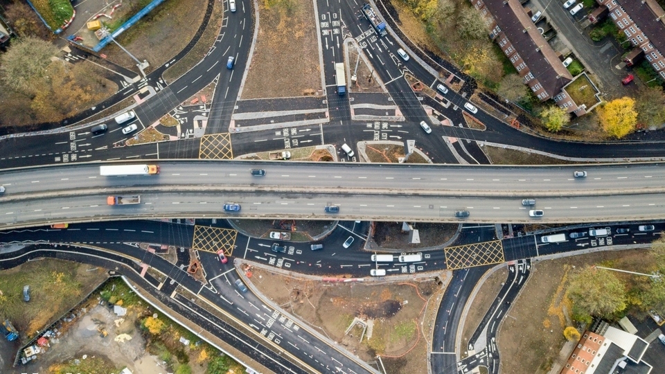 Two new link roads have been built in place of the former Princess Road/Medlock roundabout underneath the Mancunian Way to improve traffic flow