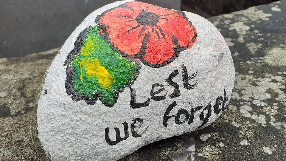 Rachel Fish has been painting stones to raise money for the Poppy Appeal