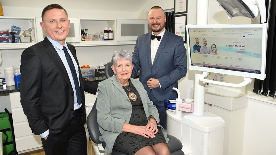 The Deputy Mayor with Directors of Ascroft Medical in Oldham 