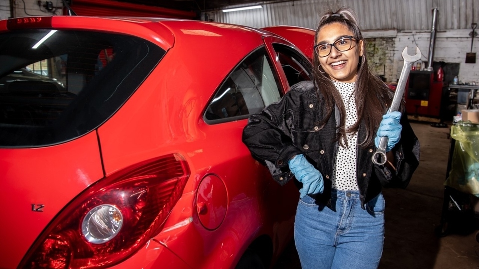Coronation Street actor Tanisha Gorey is pictured in the garage workshop. Images courtesy of Darren Robinson Coronation Street actor Tanisha Gorey is pictured in the garage workshop. Images courtesy of Darren Robinson