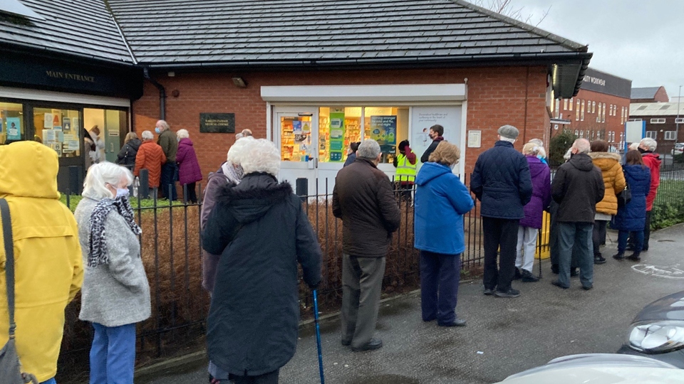 Queues for the Covid vaccination started early this morning Queues for the Covid vaccination started early this morning