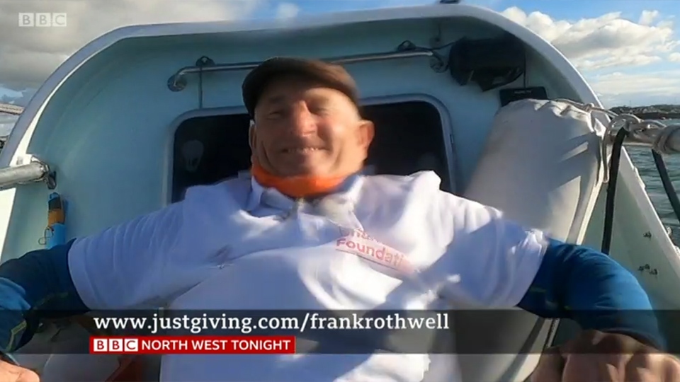 Frank is rowing solo across the Atlantic Frank is rowing solo across the Atlantic