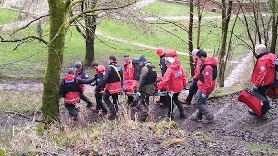 Oldham Mountain Rescue Team in action on Sunday