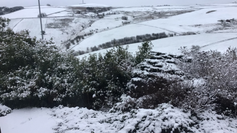 Snow across Saddleworth this morning Snow across Saddleworth this morning