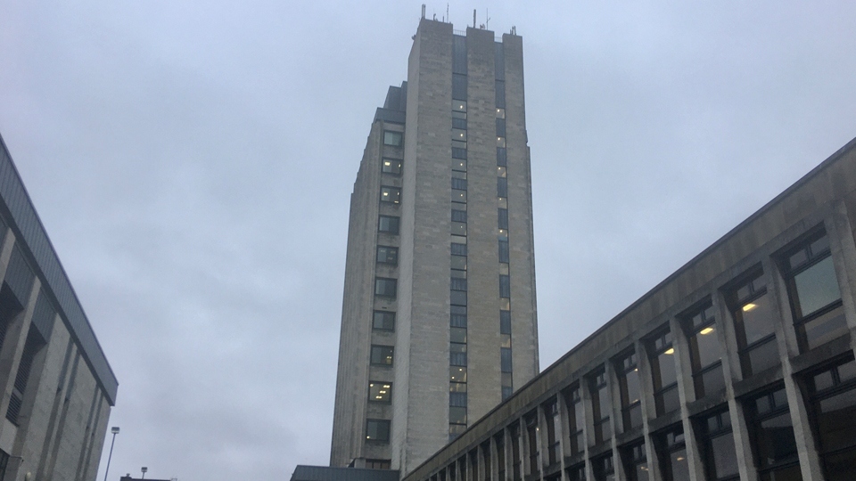 The civic centre tower illuminate at 6pm until midnight on Tuesday, December 8
