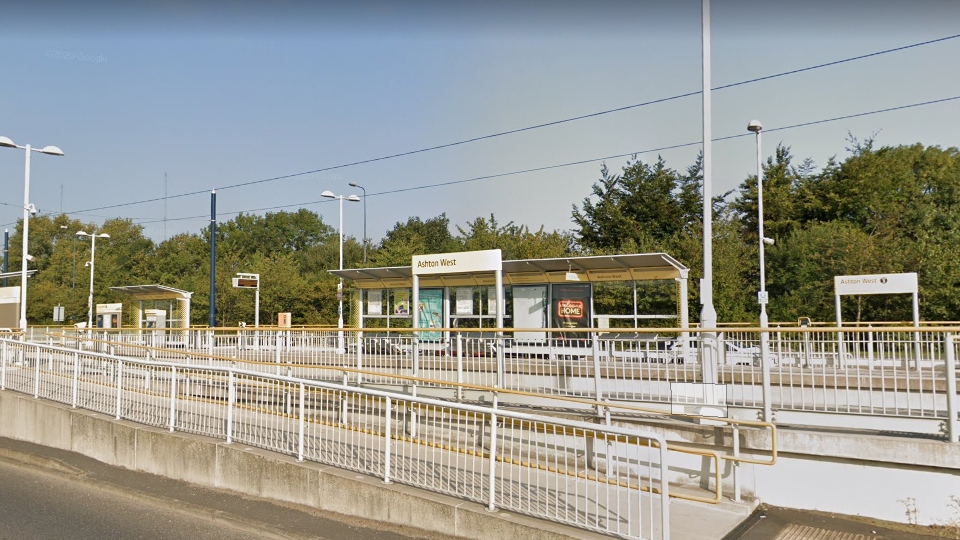 The accident happened near Ashton West Metrolink station The accident happened near Ashton West Metrolink station
