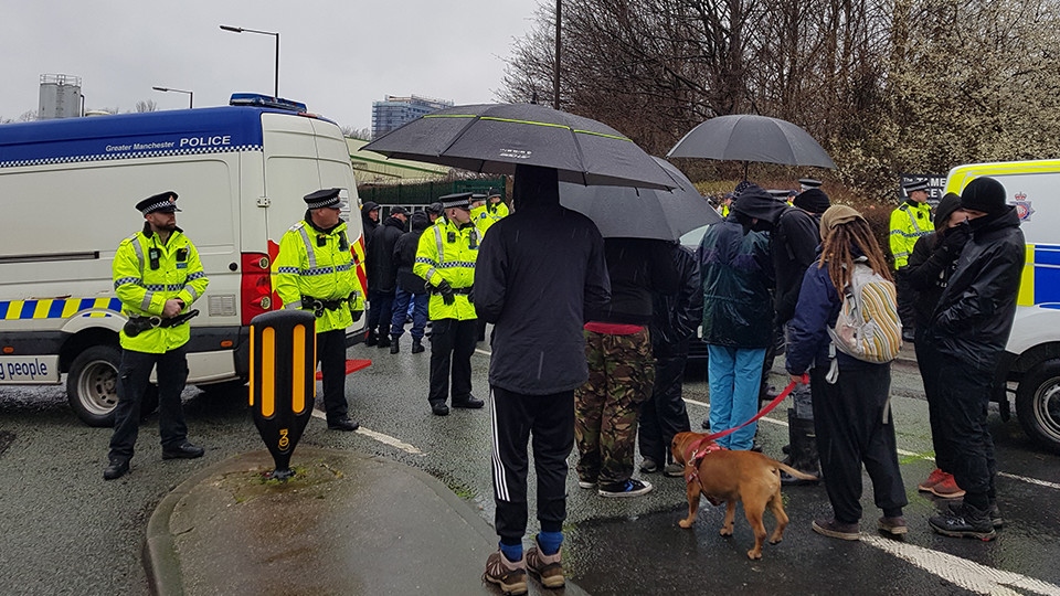 Activists chained themselves out of Tulip in Ashton today