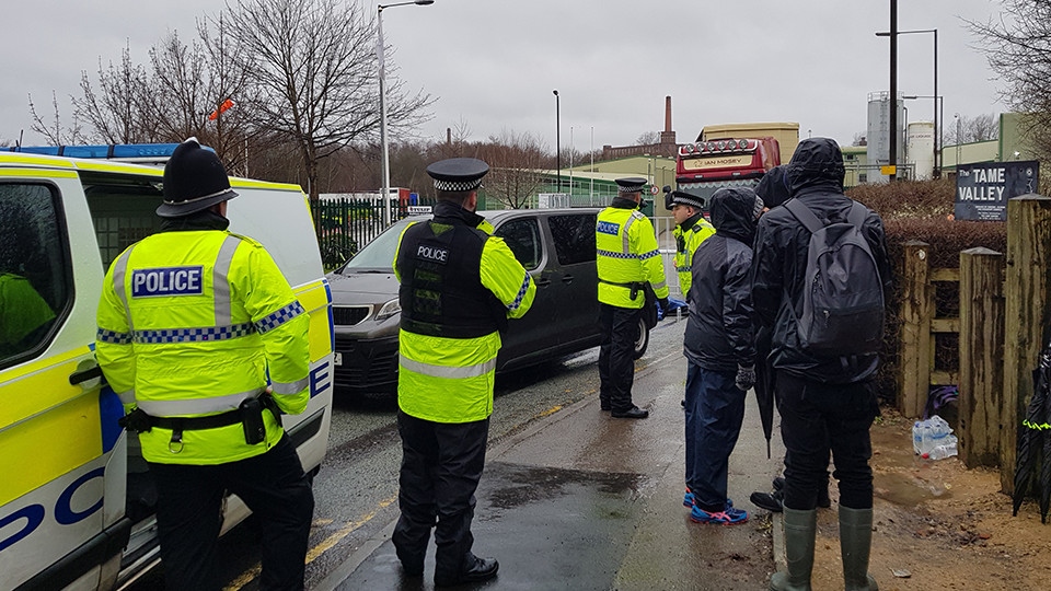 Activists chained themselves out of Tulip in Ashton today