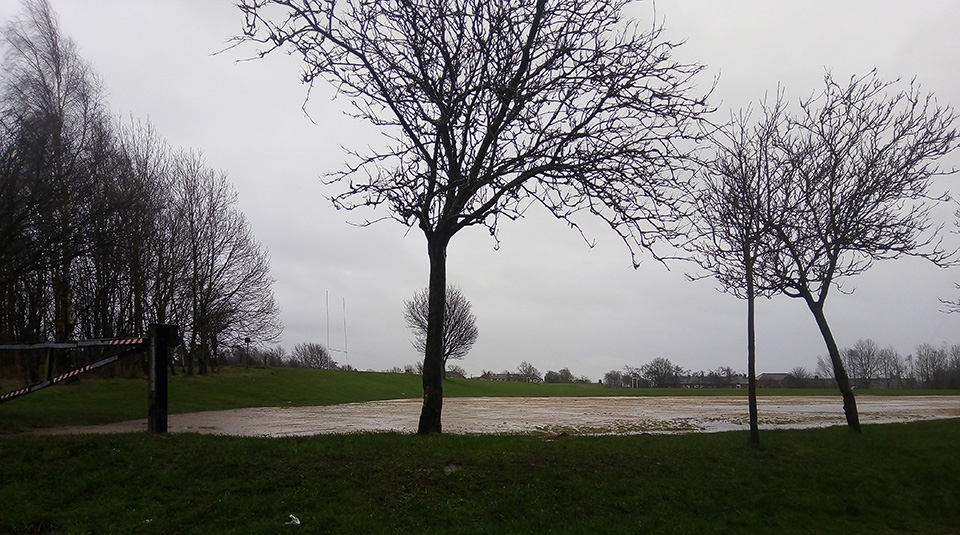 It was a bleak scene looking across Oldham Edge this afternoon (Friday)