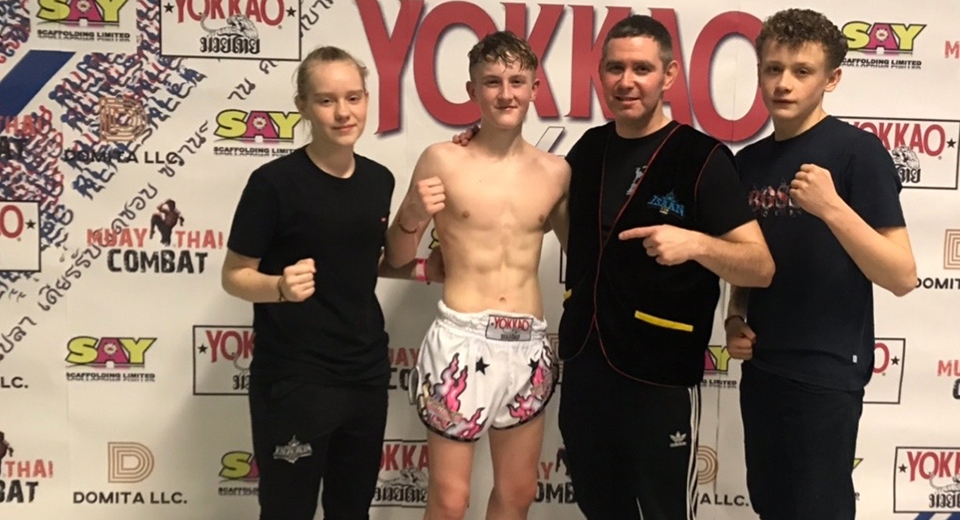 Steve Donnelly is pictured with his three young charges Steve Donnelly is pictured with his three young charges