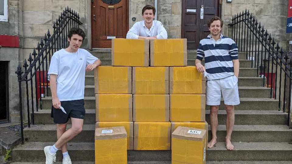Pictured are, left to right: Oldhamer Greg Cox, Cogan Wade and Frederik Filz Pictured are, left to right: Oldhamer Greg Cox, Cogan Wade and Frederik Filz