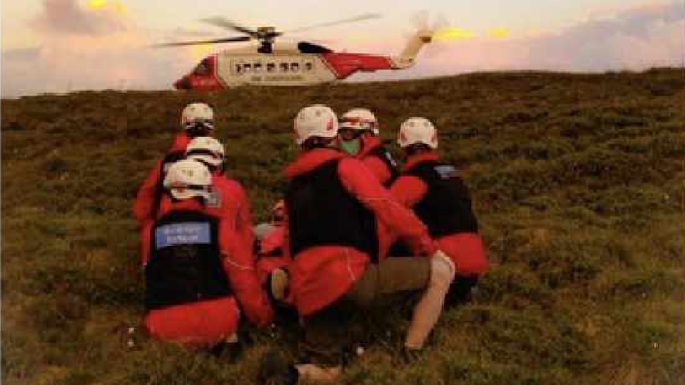 The coastguard allocated an aircraft and two casualties were airlifted to Huddersfield The coastguard allocated an aircraft and two casualties were airlifted to Huddersfield