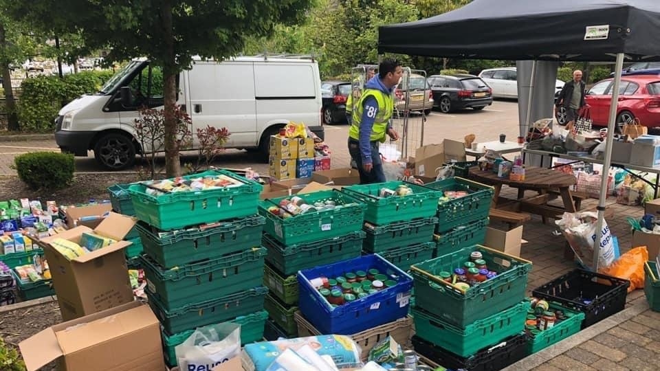 Some of the goods dropped off at Greenfield the last time Saddleworth Round Table held a donation day